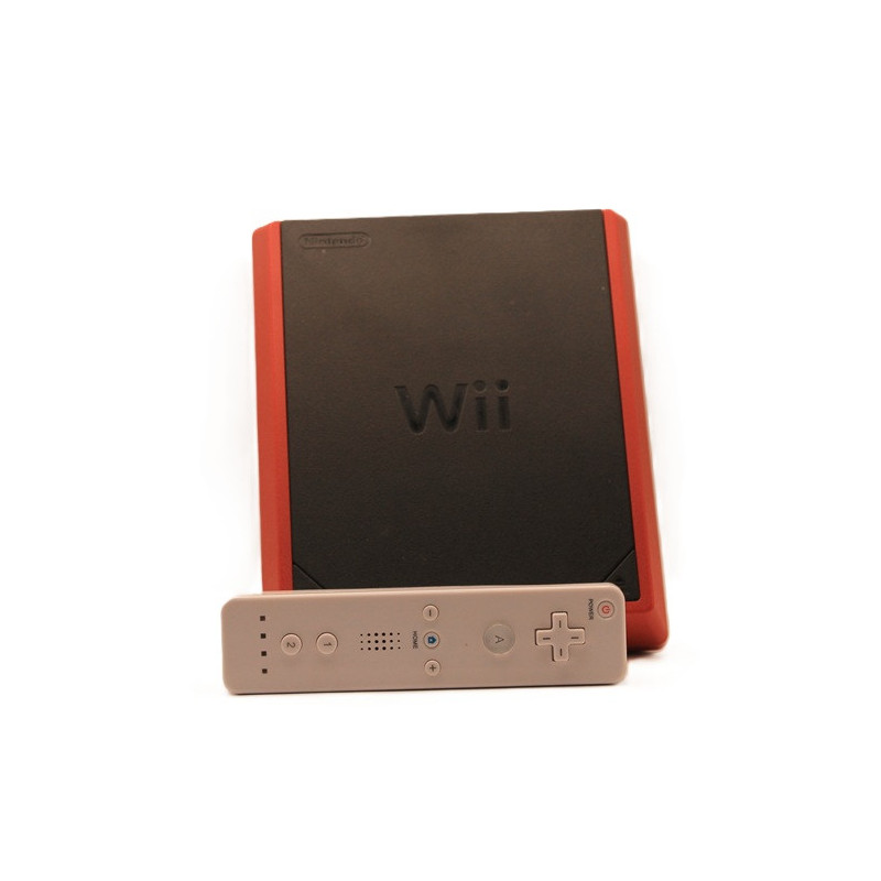 Nintendo Wii Mini – Rouge & Noire (Complet, Très bon état, Wiimote générique)