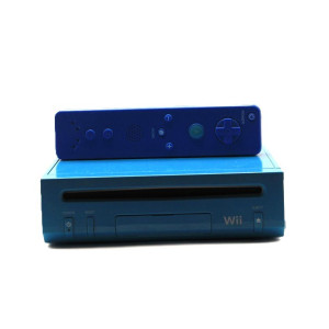 Nintendo Wii Bleue – Complet avec Wiimote Bleue (Très bon état)