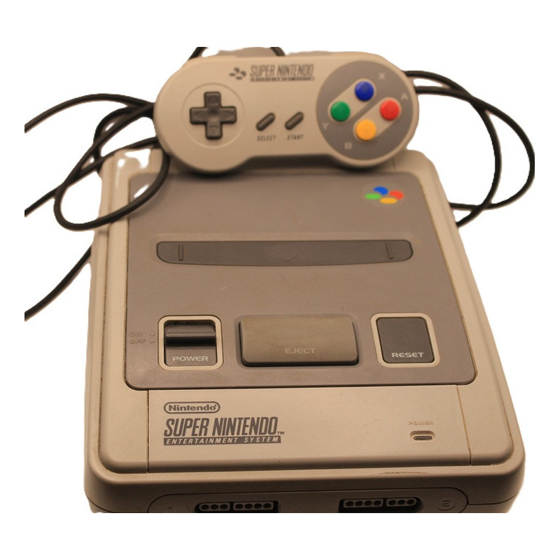 Super Nintendo (SNES) – Complet avec 1 manette (Câble légèrement coudé)