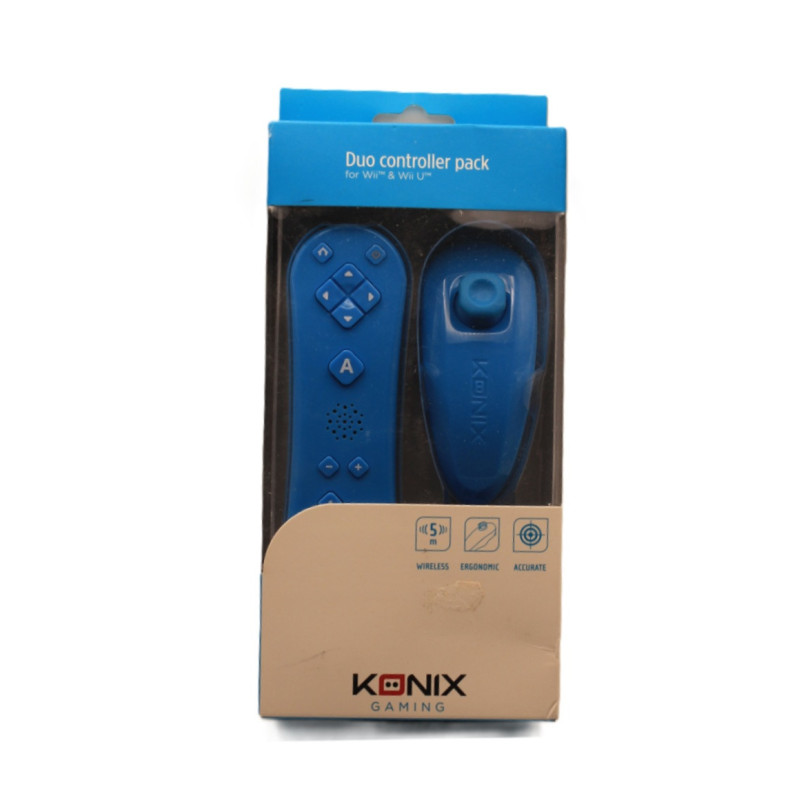 Pack Konix Duo Controller – Wiimote + Nunchuk Bleu (Neuf)