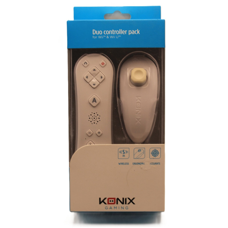 Pack Konix Duo Controller – Wiimote + Nunchuk Blanc (Neuf)